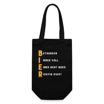 BIER Akronym - Geschenkbeutel für Flaschen - Schwarz - Vorne