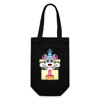 Gâteau d’anniversaire chat - Sac à bouteille - noir - Devant