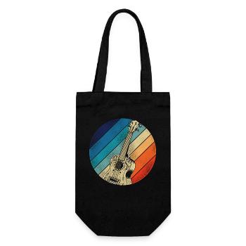 Hawaiian Ukulele Uke Retro Vintage - Geschenkbeutel für Flaschen - Schwarz - Vorne