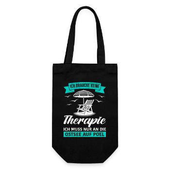 Poel DOES NOT NEED THERAPY, HAS TO GO TO THE BALTIC SEA - Gift Bag for Bottles - black - Front