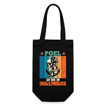Baltic Sea Holiday POEL AM IM INSEL MODUS Lustig - Gift Bag for Bottles - black - Front