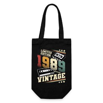 1989 Année de naissance Année de fabrication Anniversaire millésime - Sac à bouteille - noir - Devant