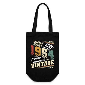 1954 Geburtsjahr Baujahr Geburtstag vintage - Geschenkbeutel für Flaschen - Schwarz - Vorne