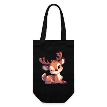 Rentiere Rentier - Geschenkbeutel für Flaschen - Schwarz - Vorne