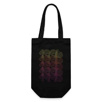 1996 Vintage Futuristic Retro Birthday Gift - Gift Bag for Bottles - black - Front