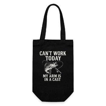I Can't Work Today My Arm Is In A Cast Angler - Gift Bag for Bottles - black - Front