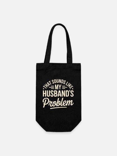 Das ist das Problem meines Mannes - Geschenkbeutel für Flaschen - Schwarz