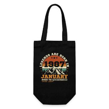 Januar 1987 Vintage-Retro-Geburtstagsgeschenk - Geschenkbeutel für Flaschen - Schwarz - Vorne
