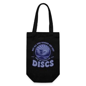 Not All Who Wander Are Lost Looking For Disc Golf - Gift Bag for Bottles - black - Front