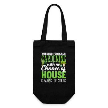 Weekend Forecast Plant Lovers Gardeners - Gift Bag for Bottles - black - Front