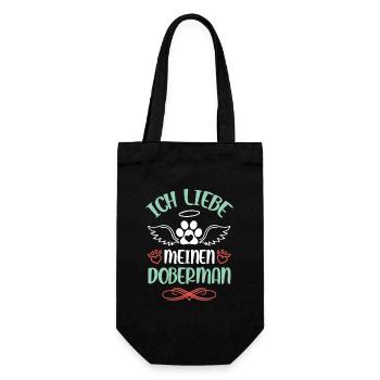 Amour des Dobermans avec des ailes - Sac à bouteille - noir - Devant