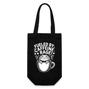 Kaffee Sprüche Koffein Lustiges Kaffee Geschenk - Geschenkbeutel für Flaschen - Schwarz - Vorne