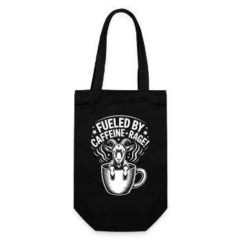 Kaffee Sprüche Koffein Lustiges Kaffee Geschenk - Geschenkbeutel für Flaschen - Schwarz - Vorne