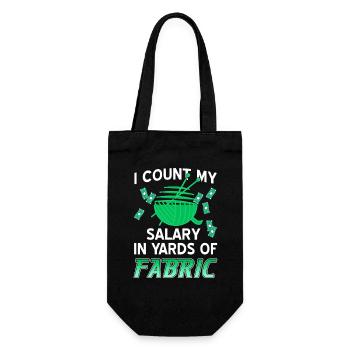 Salary in Yards of Fabric Funny Sewing Humor - Gift Bag for Bottles - black - Front