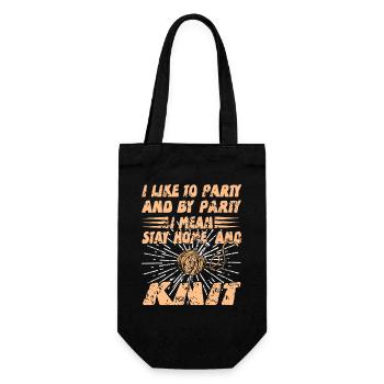 Stay Home and Knit Funny Introvert Humor Saying - Gift Bag for Bottles - black - Front