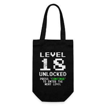 Level 18 Unlocked - Geschenkbeutel für Flaschen - Schwarz - Vorne