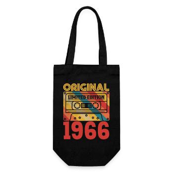 60th Birthday 60 Years Original 1966 Vintage - Gift Bag for Bottles - black - Front