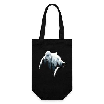 Bear, Forest, Nature, Wilderness, Animal, Bear Artwork - Gift Bag for Bottles - black - Front