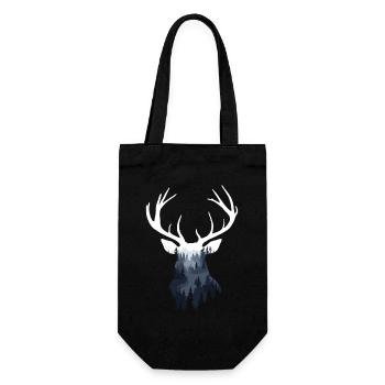Deer, Forest, Nature, Wilderness, Outdoor, Animal - Gift Bag for Bottles - black - Front
