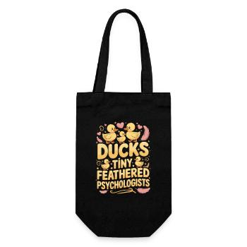  Ducks Tiny Feathered Psychologists Lustiger Enten - Geschenkbeutel für Flaschen - Schwarz - Vorne