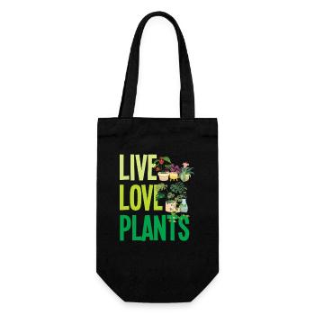 Live Love Plants Plant Lovers - Gift Bag for Bottles - black - Front