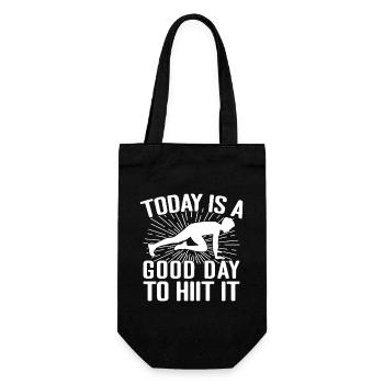 Gym Junkies Today A Good Day To Hiit Calisthenics - Geschenkbeutel für Flaschen - Schwarz - Vorne