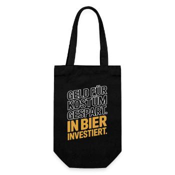 Karneval Geld Für Kostüm Gespart Bier Saufen Party - Geschenkbeutel für Flaschen - Schwarz - Vorne