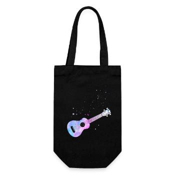 Aquarelle ukulélé hawaïen - Sac à bouteille - noir - Devant