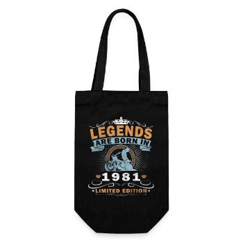 1981 Vintage Motorcycle Biker Birthday Born - Gift Bag for Bottles - black - Front