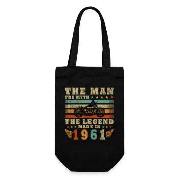 Vintage 1961 Born Motorcycle Birthday Gift - Gift Bag for Bottles - black - Front