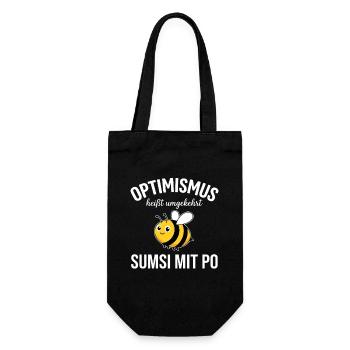 Optimism is called Sumsi with buttocks – funny - Gift Bag for Bottles - black - Front