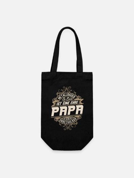 Metallbauer Papa - Geschenkbeutel für Flaschen - Schwarz