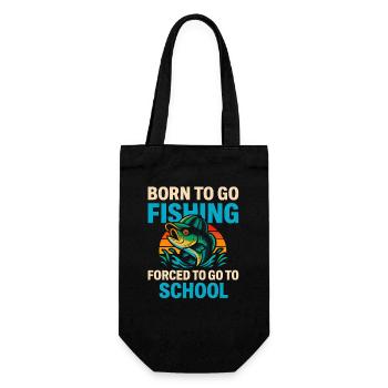Né pour aller pêcher, forcé d’aller à l’école Pêcheur - Sac à bouteille - noir - Devant