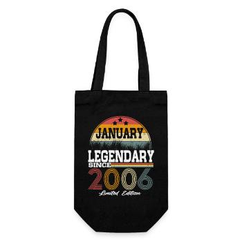 Legenden-wurden-im-Januar-2006-geboren - Geschenkbeutel für Flaschen - Schwarz - Vorne