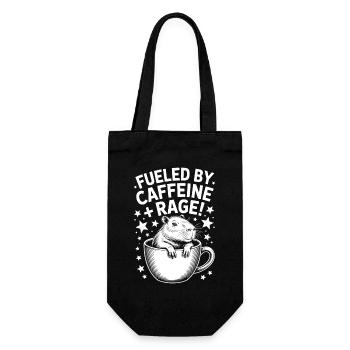 Kaffee Sprüche Koffein Lustiges Kaffee Geschenk - Geschenkbeutel für Flaschen - Schwarz - Vorne