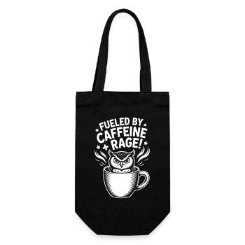 Kaffee Sprüche Koffein Lustiges Kaffee Geschenk - Geschenkbeutel für Flaschen - Schwarz - Vorne