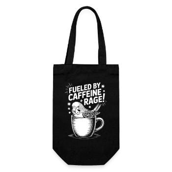 Kaffee Sprüche Koffein Lustiges Kaffee Geschenk - Geschenkbeutel für Flaschen - Schwarz - Vorne