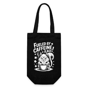 Coffee Sayings Caffeine Funny Coffee Gift - Gift Bag for Bottles - black - Front