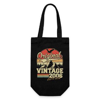 Original 2006 Vintage Vintage Birthday Retro - Gift Bag for Bottles - black - Front