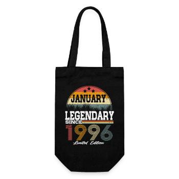 Legenden-wurden-im-Januar-1996-geboren - Geschenkbeutel für Flaschen - Schwarz - Vorne