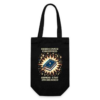 Hardcover Equipped | Reading Books Bibliophile - Gift Bag for Bottles - black - Front