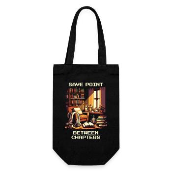 Savepoint Between Chapters | Reading pause reading - Gift Bag for Bottles - black - Front