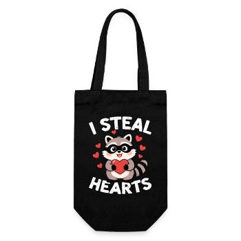 I Steal Hearts Raccoon - Gift Bag for Bottles - black - Front