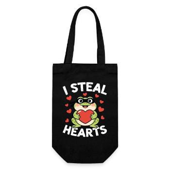 Ich stehle Herzenfrosch - Geschenkbeutel für Flaschen - Schwarz - Vorne