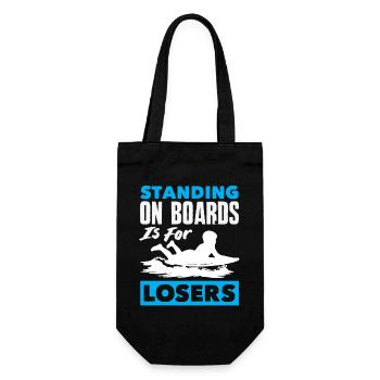 Surfing Surfboarder Bodyboarder - Gift Bag for Bottles - black - Front