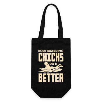 Surfing Surfboarder Bodyboarder - Gift Bag for Bottles - black - Front