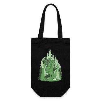 Sasquatch Disc Golf Basket Forest Lustiges Frisbee - Geschenkbeutel für Flaschen - Schwarz - Vorne