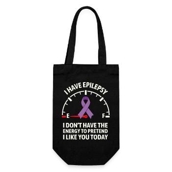 Epilepsy Awareness Energy Gauge Ribbon - Gift Bag for Bottles - black - Front