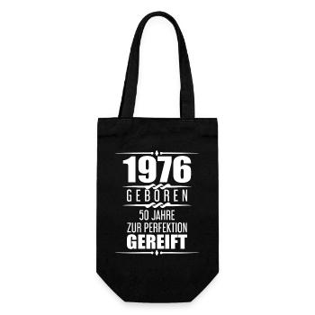 1976 50th Anniversary Saying 50th Birthday Gift - Gift Bag for Bottles - black - Front