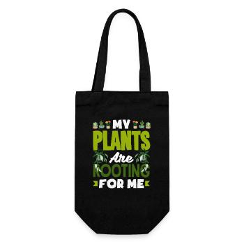 My Plants Are Rooting For Me Funny Word Game - Gift Bag for Bottles - black - Front
